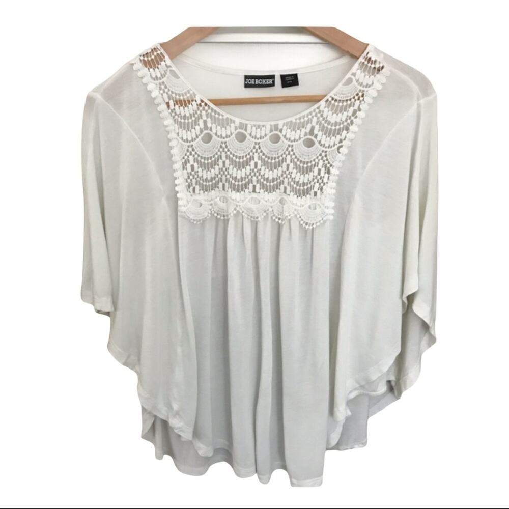 Joe Boxer White Lace Detail Top Boho Western